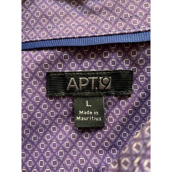 Apt 9 Button Down Purple Shirt 100 percent cotton - Picture 5 of 5